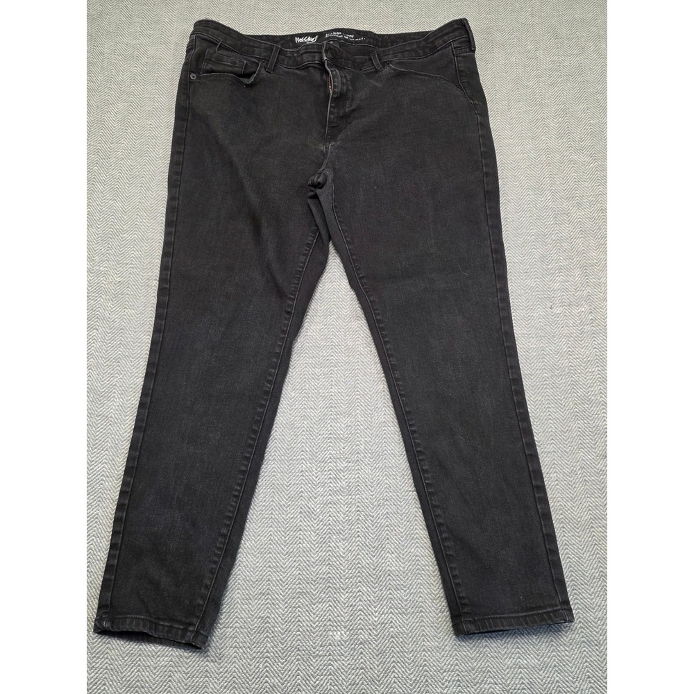 Mossimo Mid Rise Skinny Black Power Stretch Denim Jeans Womens 18S Short 34